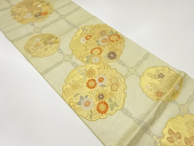 JAPANESE FUKURO OBI / WOVEN FLOWERS